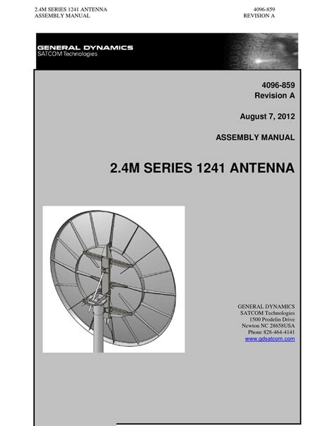 general dynamics part 12570922 antenna mounting bracket|2.4M SERIES 1241 ANTENNA .